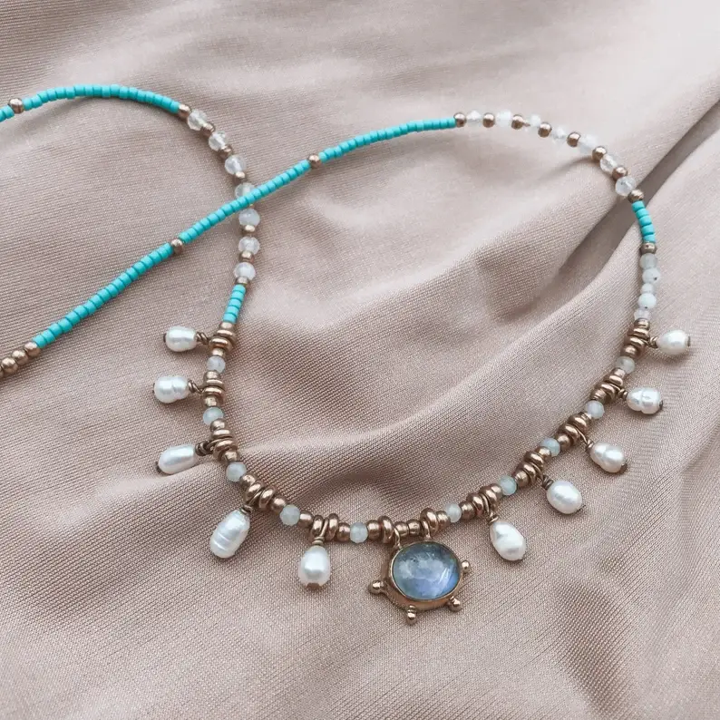 Bonisita – wholesale Beaded/pearl necklace – Queen Necklace, Moonstone, Blue Moonstone, Crystal Necklace10