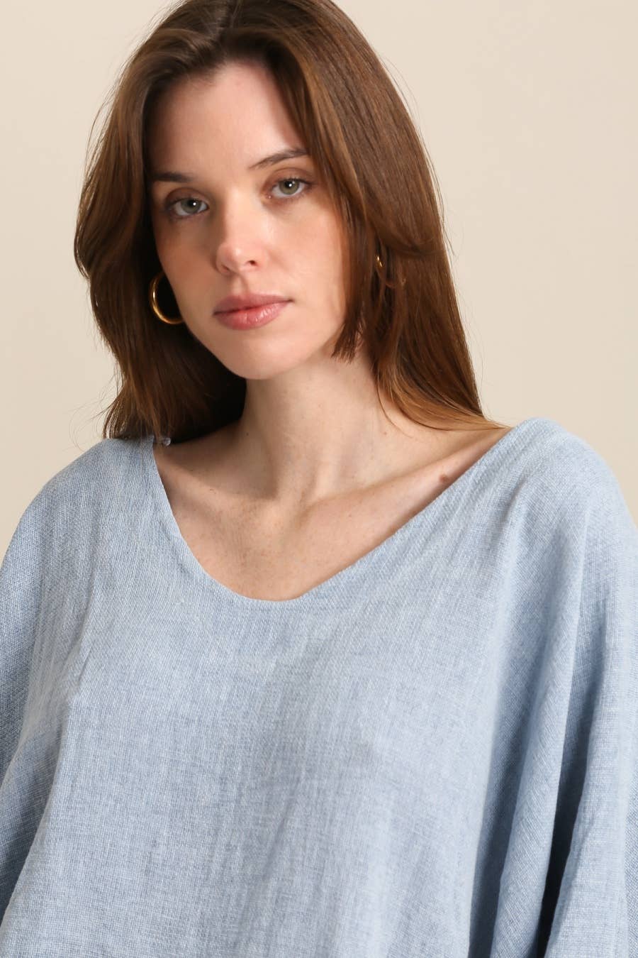 LÉA & LUC - Vente Tunique – femme - Blouse en 50% lin et 50% coton REF. 46526