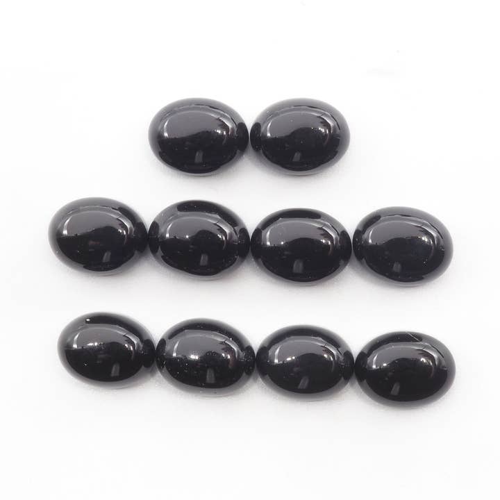 Ovale Kabinen aus schwarzem Onyx, 8 x 6 mm, ca. 15,04 Karat für den Großhandel von GTG Gems Corp