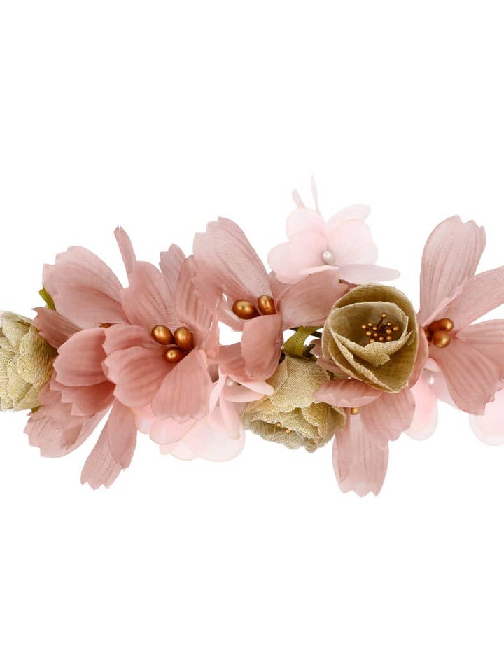 Azami Pink Nude Flower Headdress. for wholesale by Flormoda