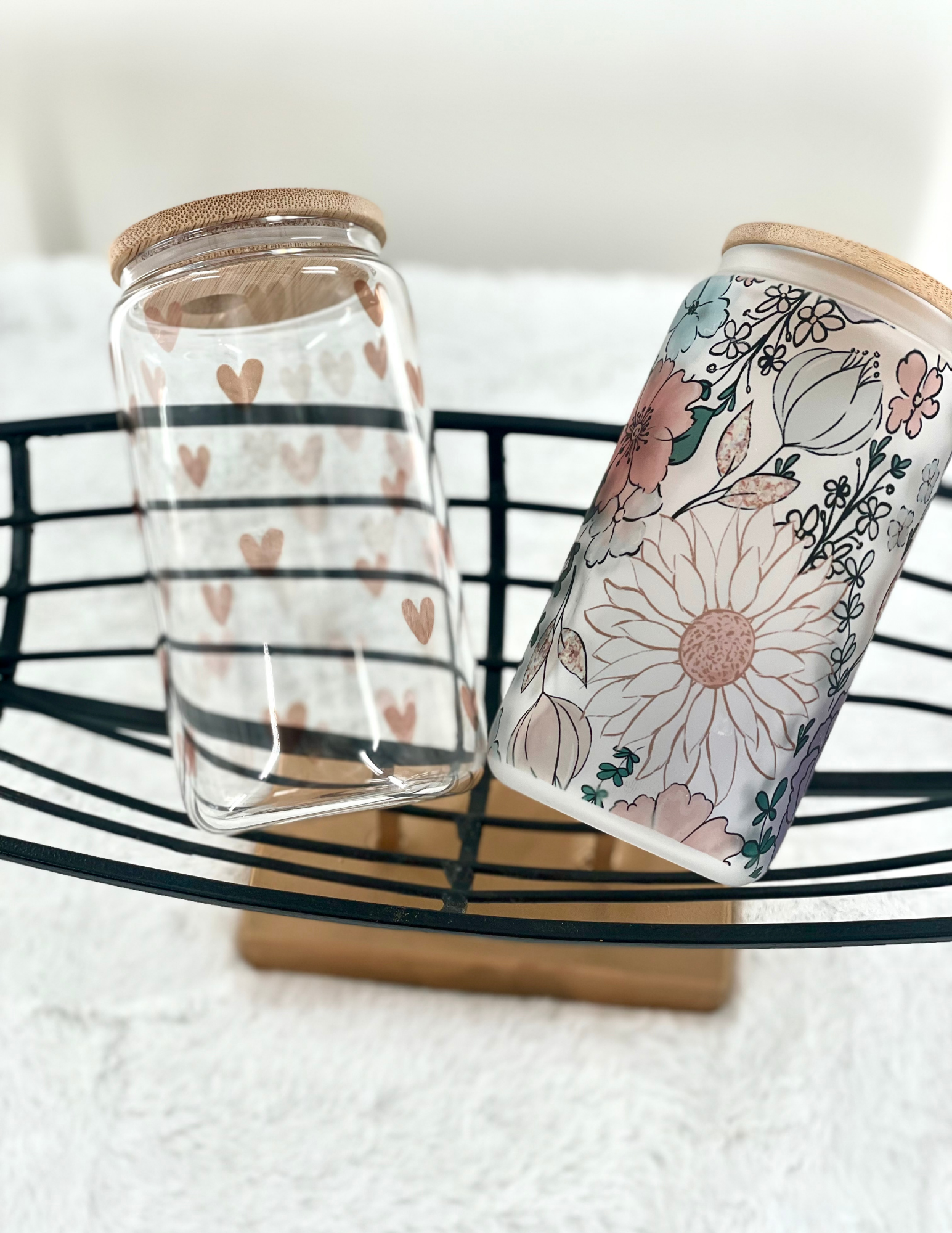 Simply Grateful Designz - Wholesale Drinking Glass/Cup - Floral Glass Tumbler1