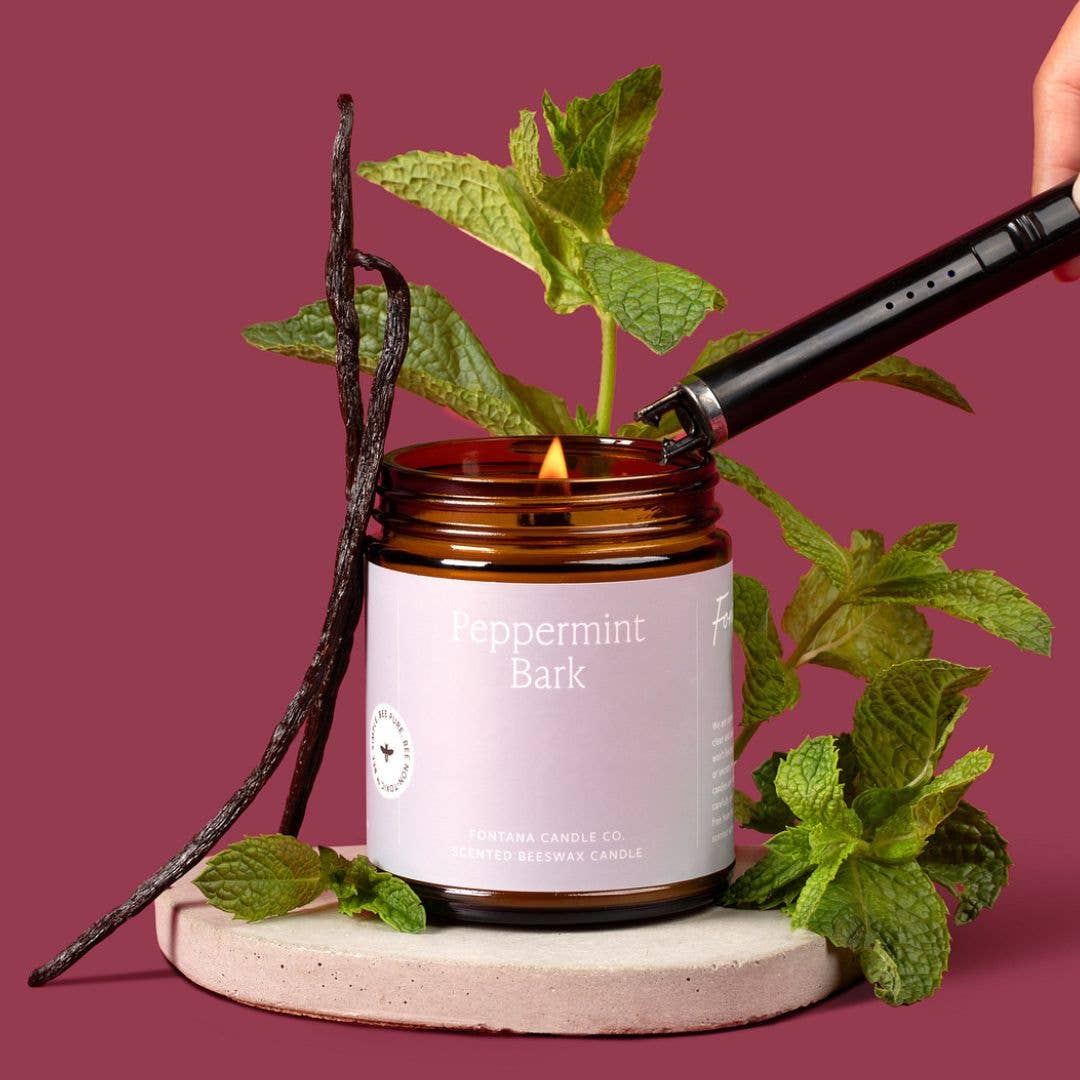 Fontana Candle Co. - Wholesale Jar/Filled Candle - Peppermint Bark Essential Oil Beeswax Jar Candle: Non-Toxic