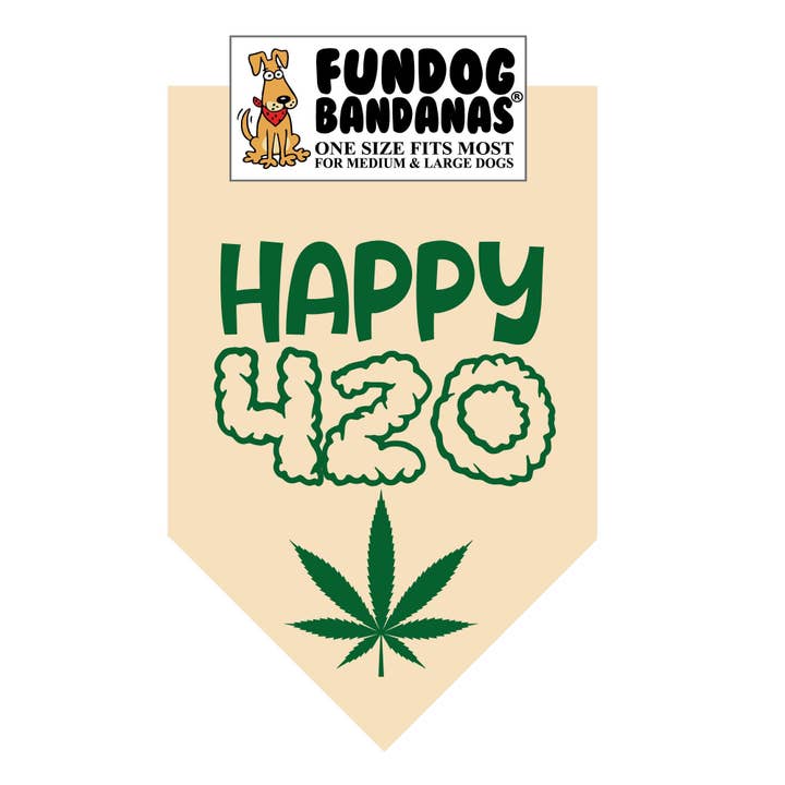 5 Pack - Happy 420 Dog Bandana for wholesale by FunDog Bandanas