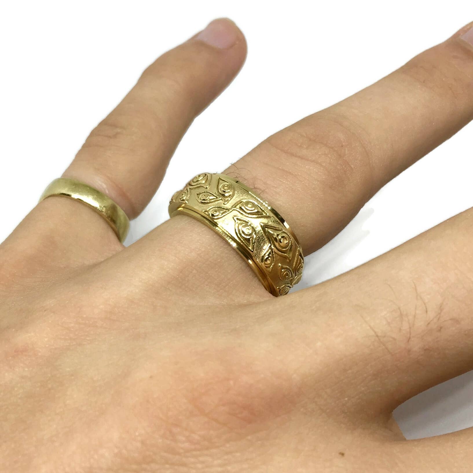Gifts From The Crypt - Wholesale Band/Stacked Ring - Third Eye Spinning Ring | Anxiety Fidget Gothic Band3