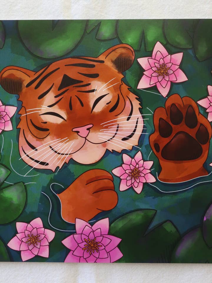 Tiger with Lotus - Sister for wholesale by ClarizeYale Revadavia