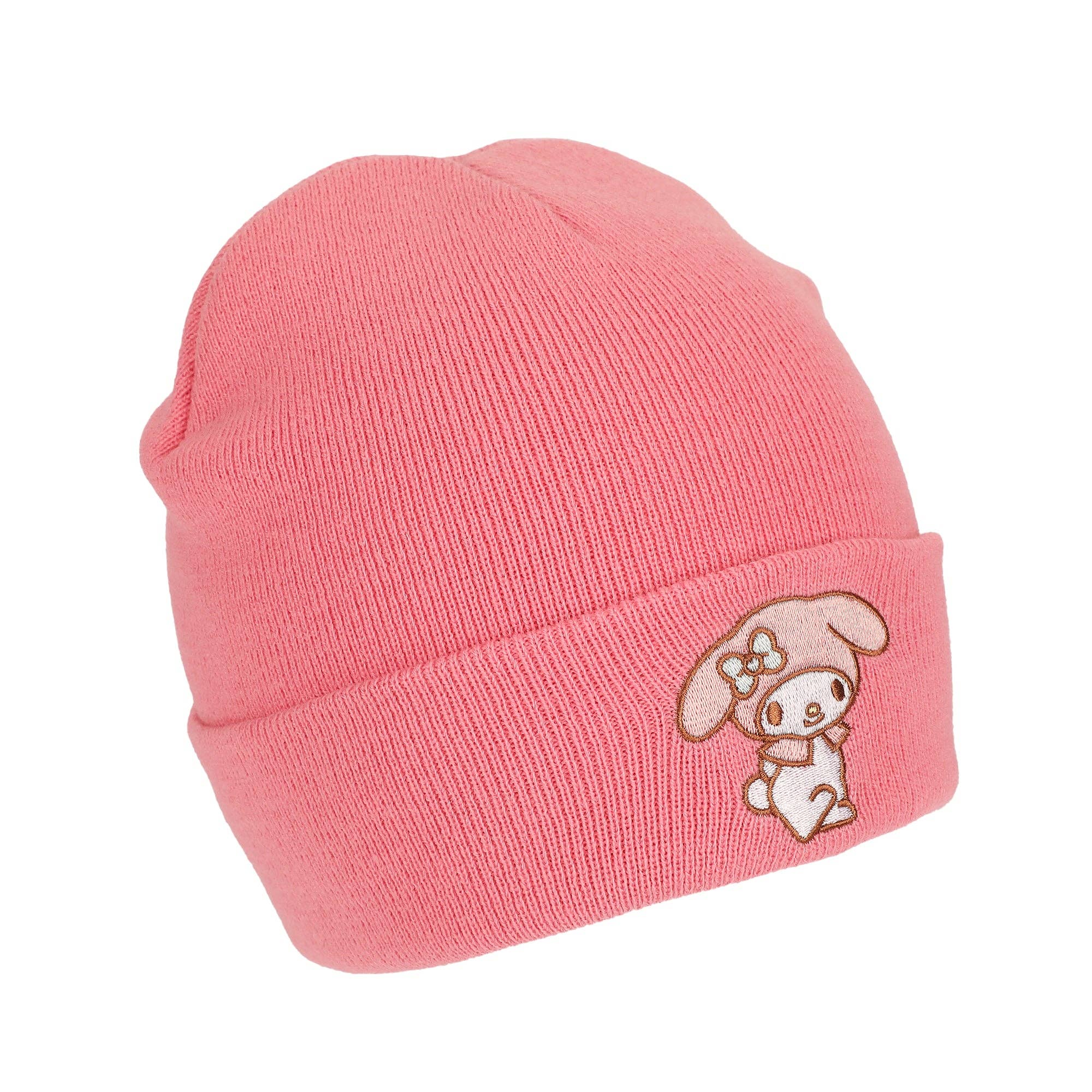 Bioworld Merchandising - Wholesale Beanie - Women's - My Melody Embroidered Character Art Pink Cuff Beanie0