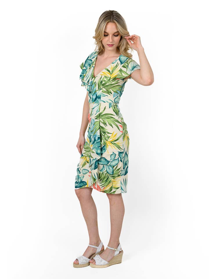 Robe volantée asymétrique pour la vente par Cenia New York