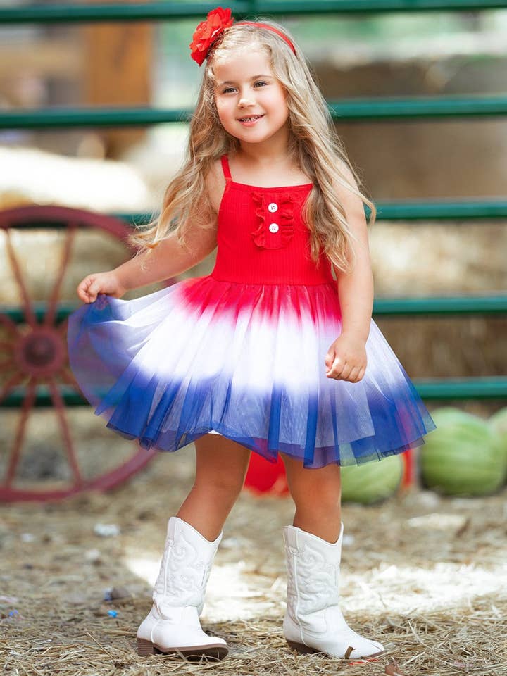 Red Firecracker Tutu Tulle Dress for wholesale on Faire