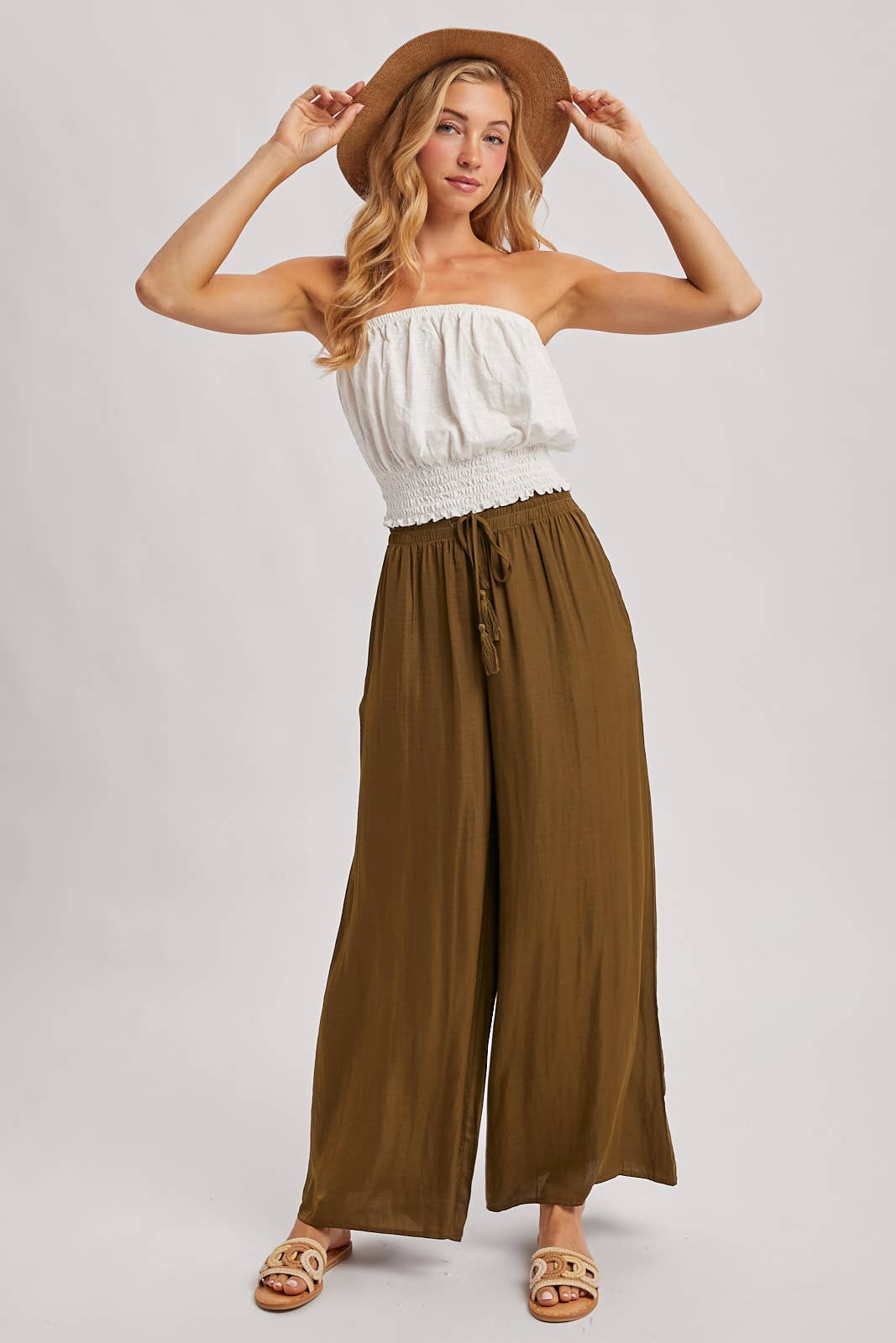 Bluivy - Wholesale Pants - Women's - SILKY PALAZZO WIDE LEG PANTS19