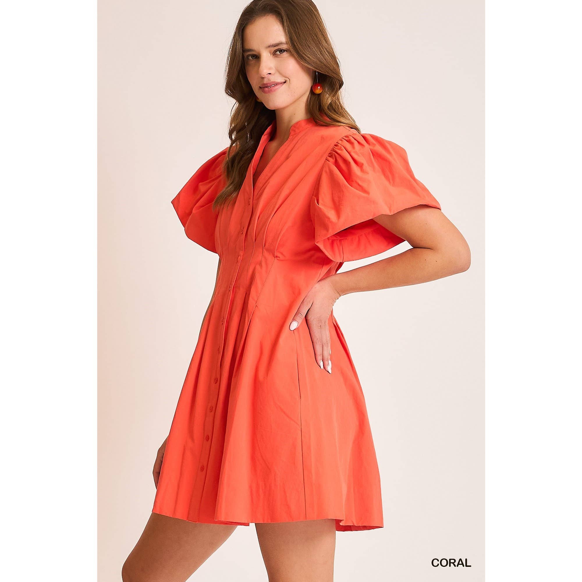 STYLE USA - Vente Robe – femme - Robe plissée à manches courtes6