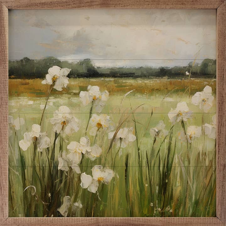 Kendrick Home - Wholesale Art Print - Wild White Irises By Gina Kelly