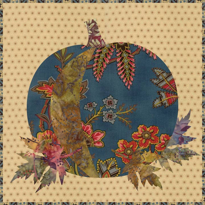 Motivo trapuntato con cuscino a forma di zucca per la vendita all'ingrosso da parte di Laundry Basket Quilts