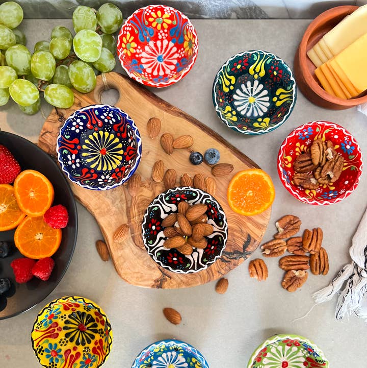 Handpainted Ceramic Bowls, Small Tapas Bowls, Trinket Dishes for wholesale by Umays Boho