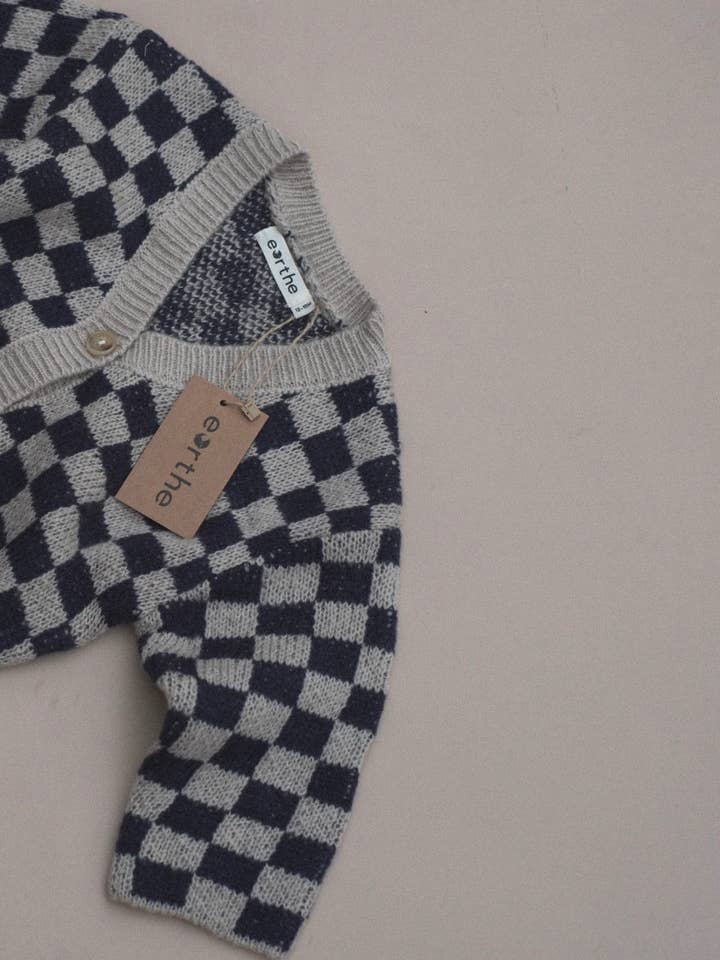 eorthe baby & kids - Wholesale Cardigan - Baby - Knit Cardigan / Night Chequered