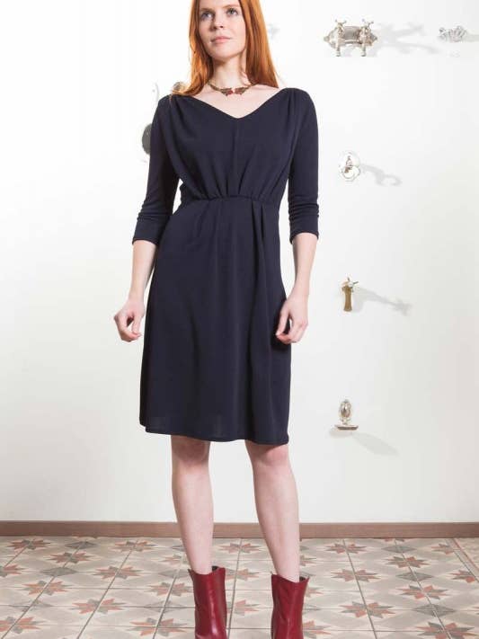 Robe LENA navy for wholesale by Phalaenopsis Paris