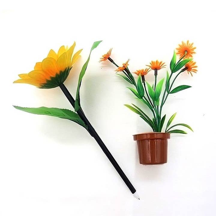 Diacly – wholesale Pen & pencil holder – 12pk Sunflower in Flowerpot Flower ball Pen
