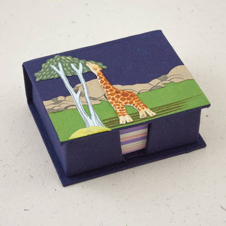 Note Box Giraffe Dark Blue for wholesale by Mr. Ellie Pooh