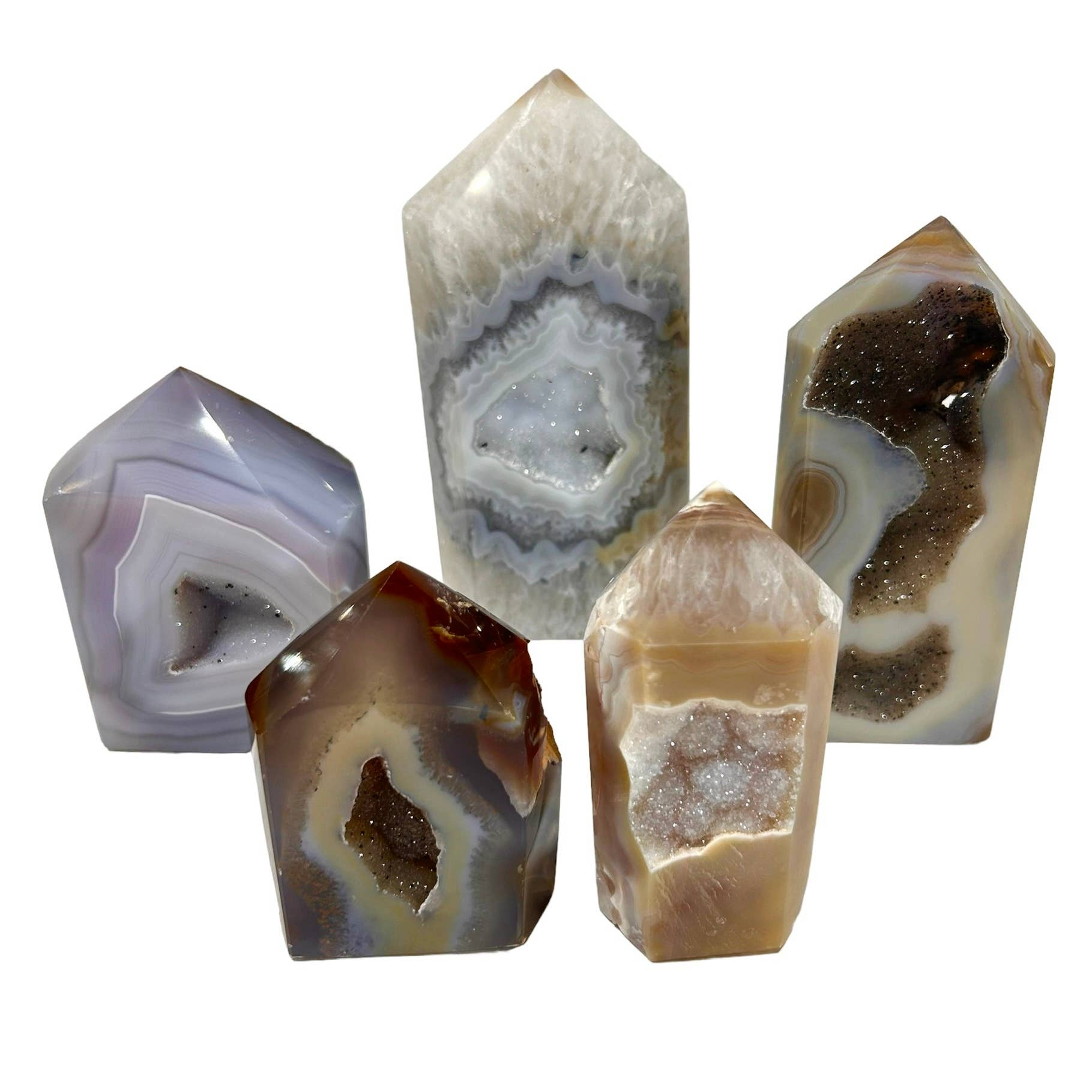 Quasar Gems USA - Wholesale Spirituele steen/kristal - Gladgeslepen agaat druzy punten 1 kg (2 lbs)1