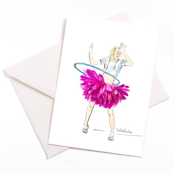 Lütteblüten - Wholesale Everyday Greeting Card - Hula Hoop Tires - Card with Envelope