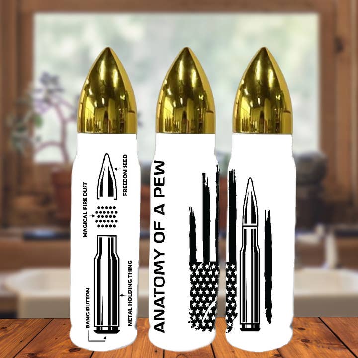 Justified Madness1 - Wholesale Insulated Mug/Tumbler - Anatomy Of The Pew 17oz Bullet Tumbler Physical Item0