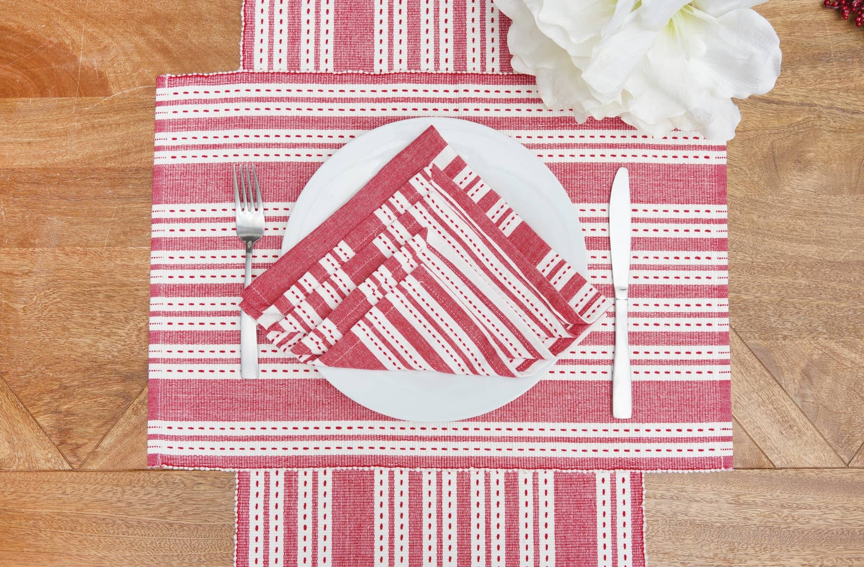 C&F Home - Vente Serviettes de table en tissu - Serviette Rouge Écarlate Warner2