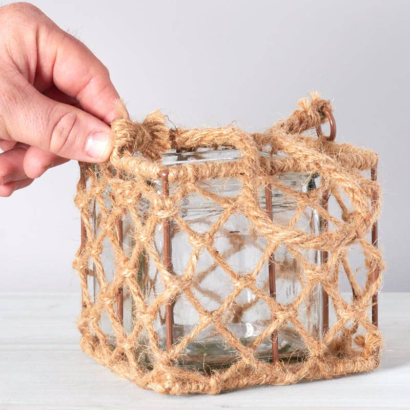 Factory Direct Craft - Wholesale Decorative Tabletop Object - Rustic Natural Jute Candle Holder2