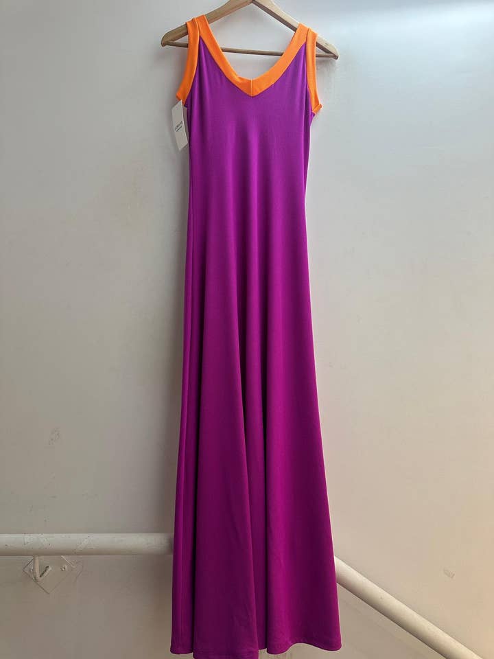 LORIANE - Vendita all'ingrosso Vestito - Donna - 9655 Abito lungo bicolore con spalline13