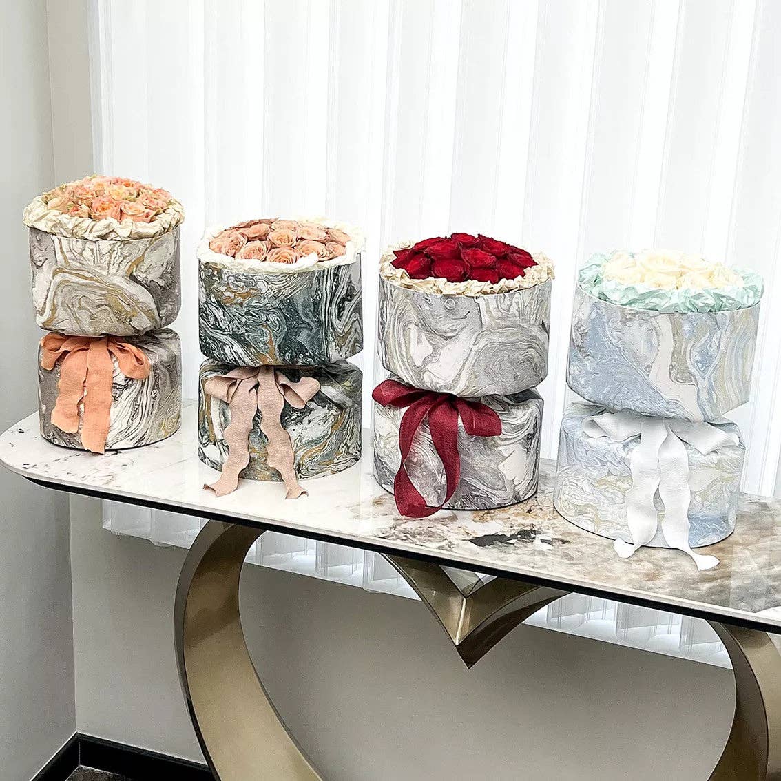 Elegant Design Supply - Wholesale DIY Craft Kit - Galaxy DIY Circular Flower Bouquet Wrapping Paper (3 sets/bag)3