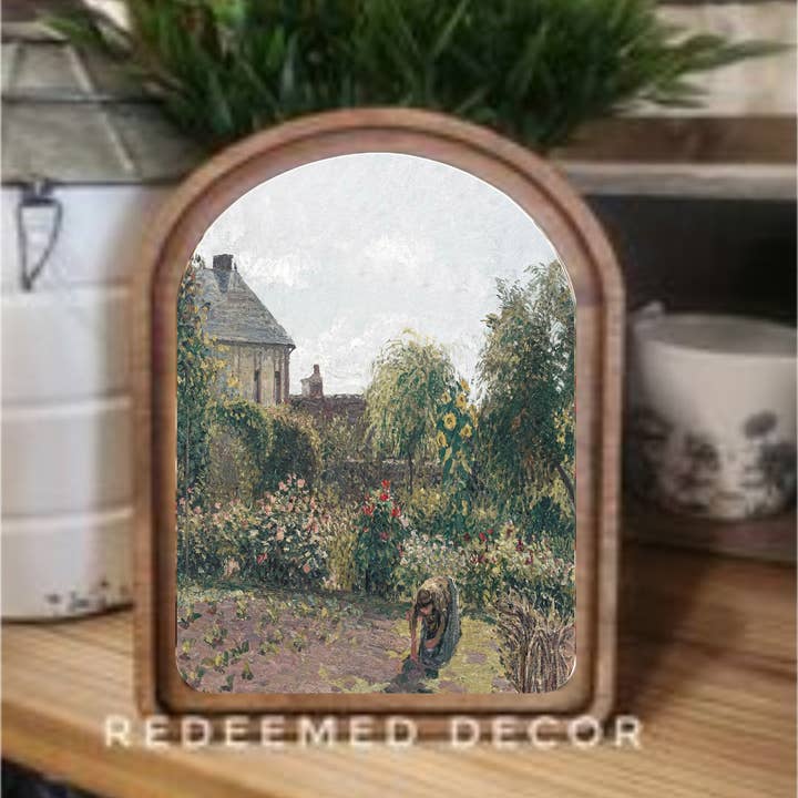 Redeemed Decor - Wholesale Wood Wall Art - Arch Top Vintage Garden Framed Art