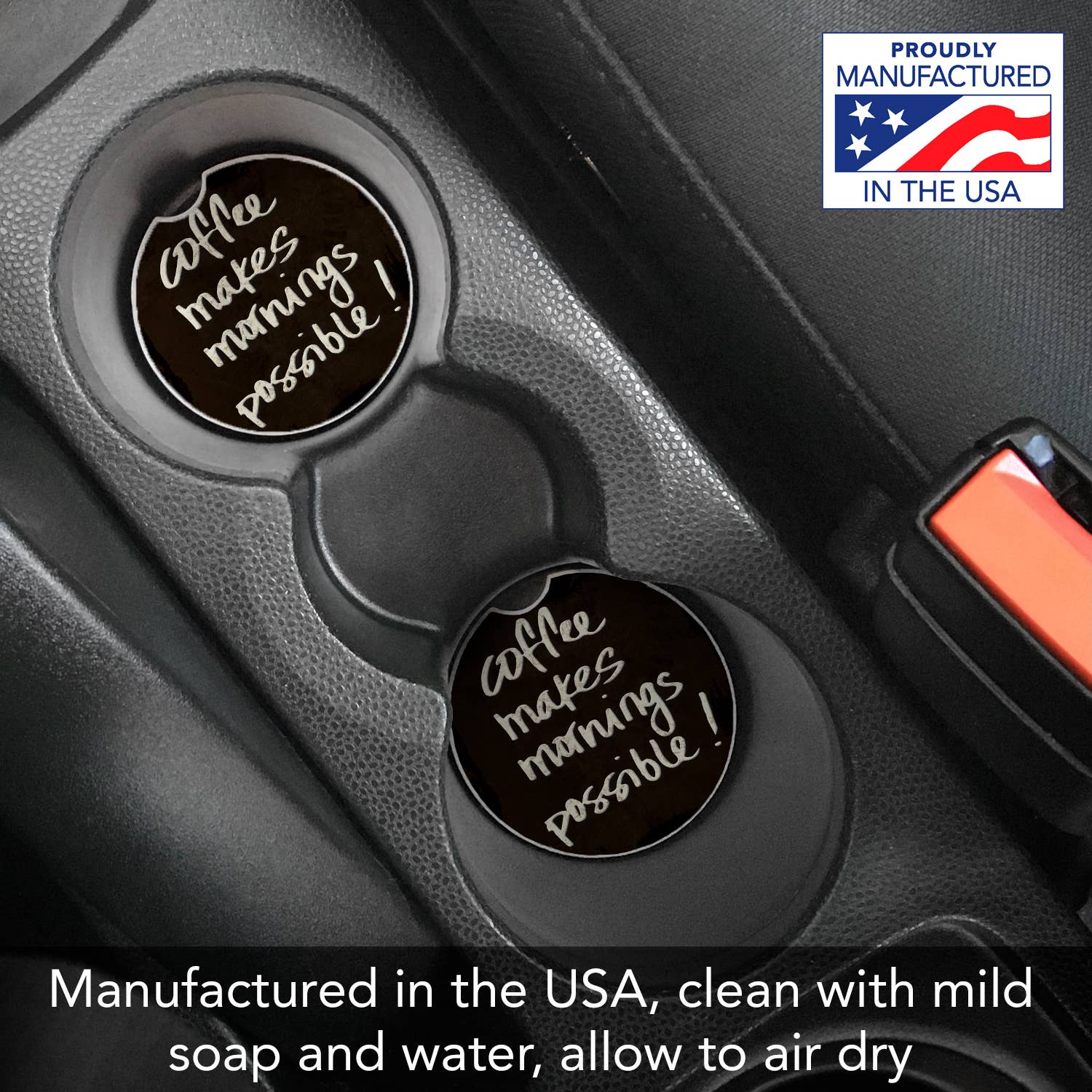 CounterArt/Highland Home/Thirstystone/CoasterStone – Base de copos para carro – Unissexo por atacado – Coffee Masters Mornings Bulk Stone Carro Porta-carros - SEM EMBALAGEM1