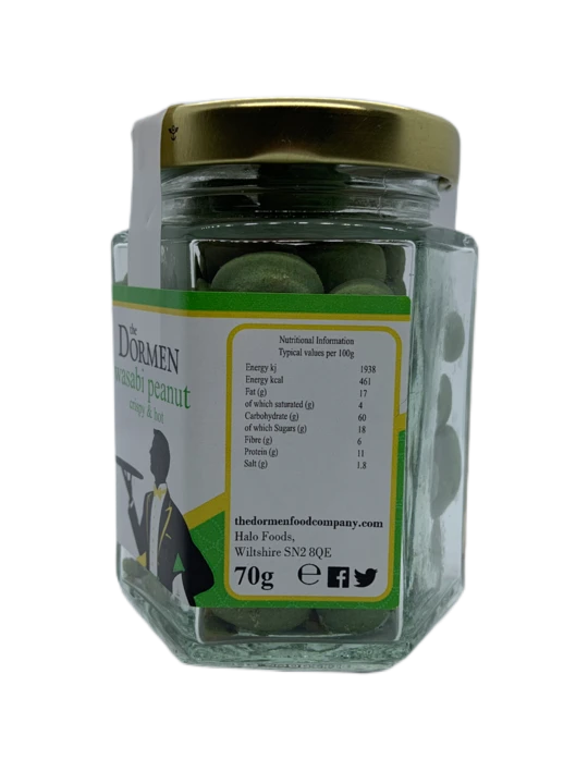 Dormen Foods – wholesale Nuts – The Dormen Wasabi Peanut Hexagonal Jar, 70g3