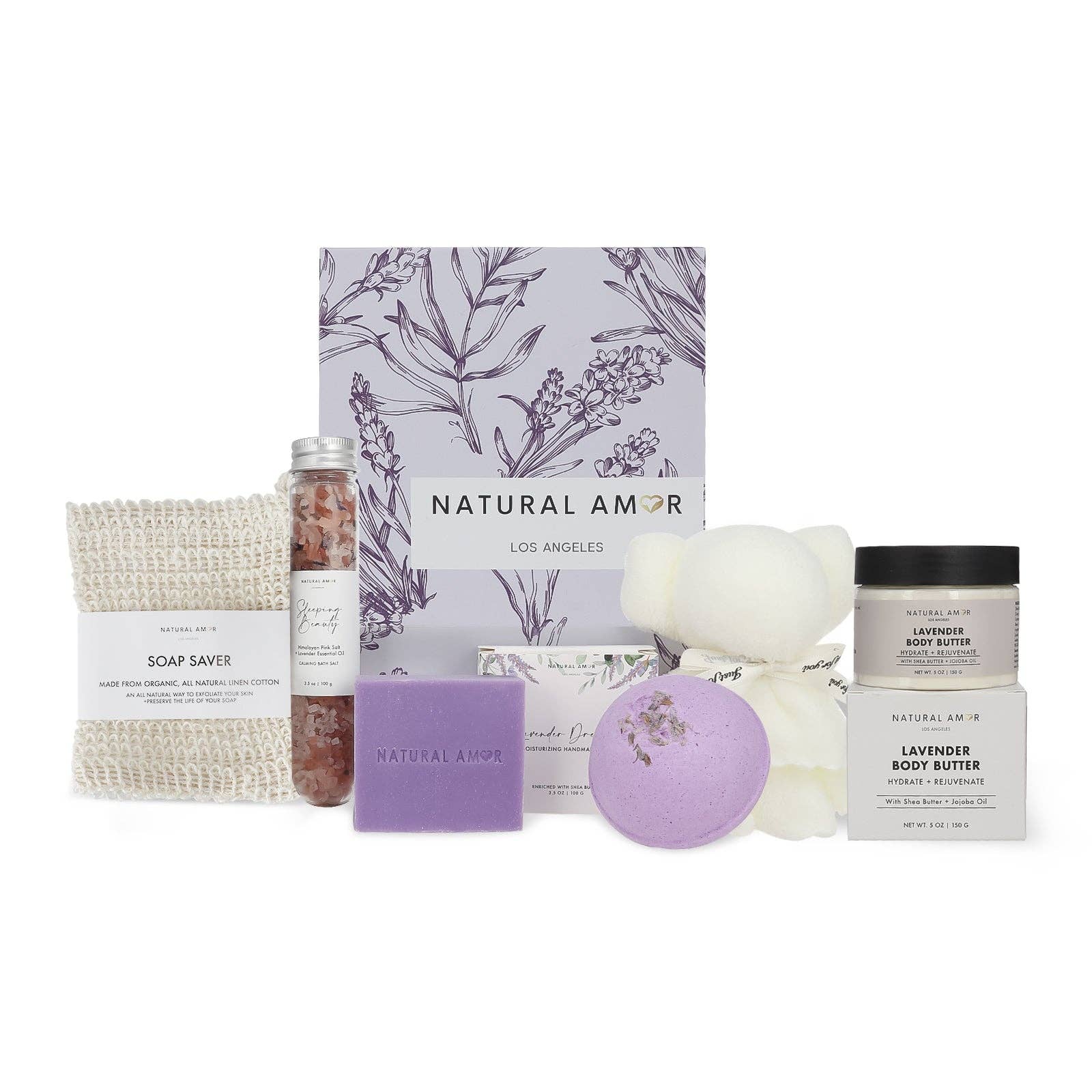 Natural Amor LLC - Wholesale Bath & Body Set - Purple Lavender Gift Set1