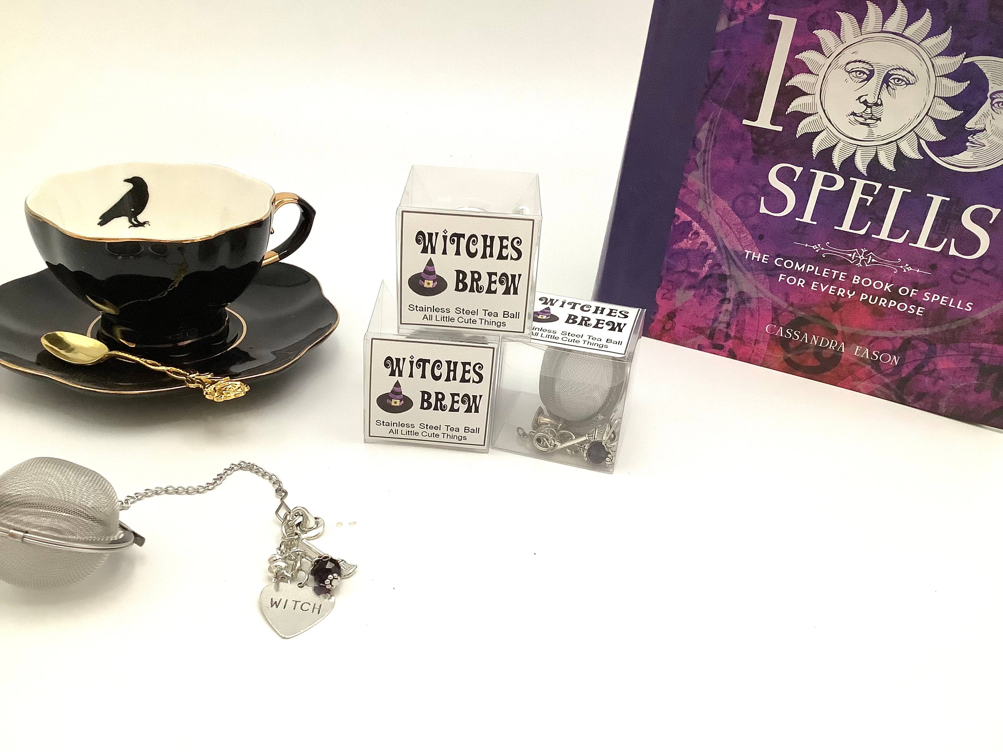 All Little Cute Things - Wholesale Tea Strainer/Infuser - Tea Ball Infuser Witch hat cauldron flying broom crystals5