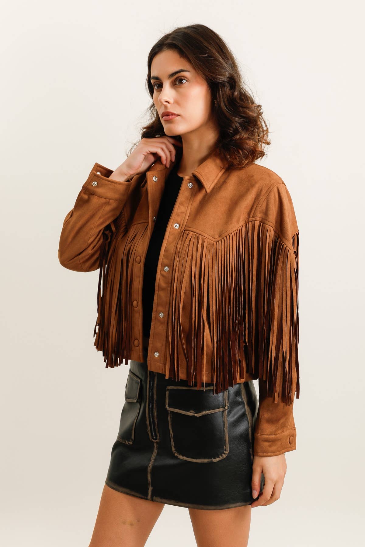 Daphnea - Wholesale Jacket - Women's - 5956 FRINGED JACKET2