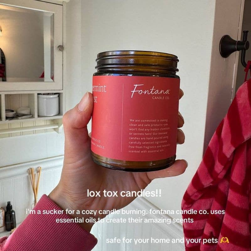 Fontana Candle Co. - Wholesale Jar/Filled Candle - Peppermint Twist Essential Oil Beeswax Jar Candle: Non-Toxic7