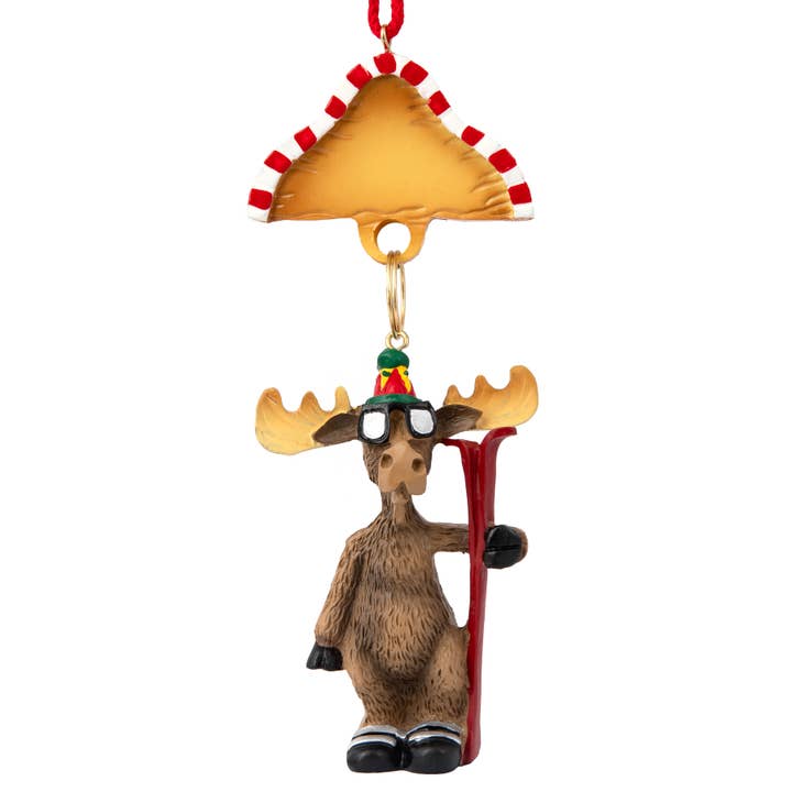 Aspen Ski Moose Ornament for wholesale by Mother Moose Gifts