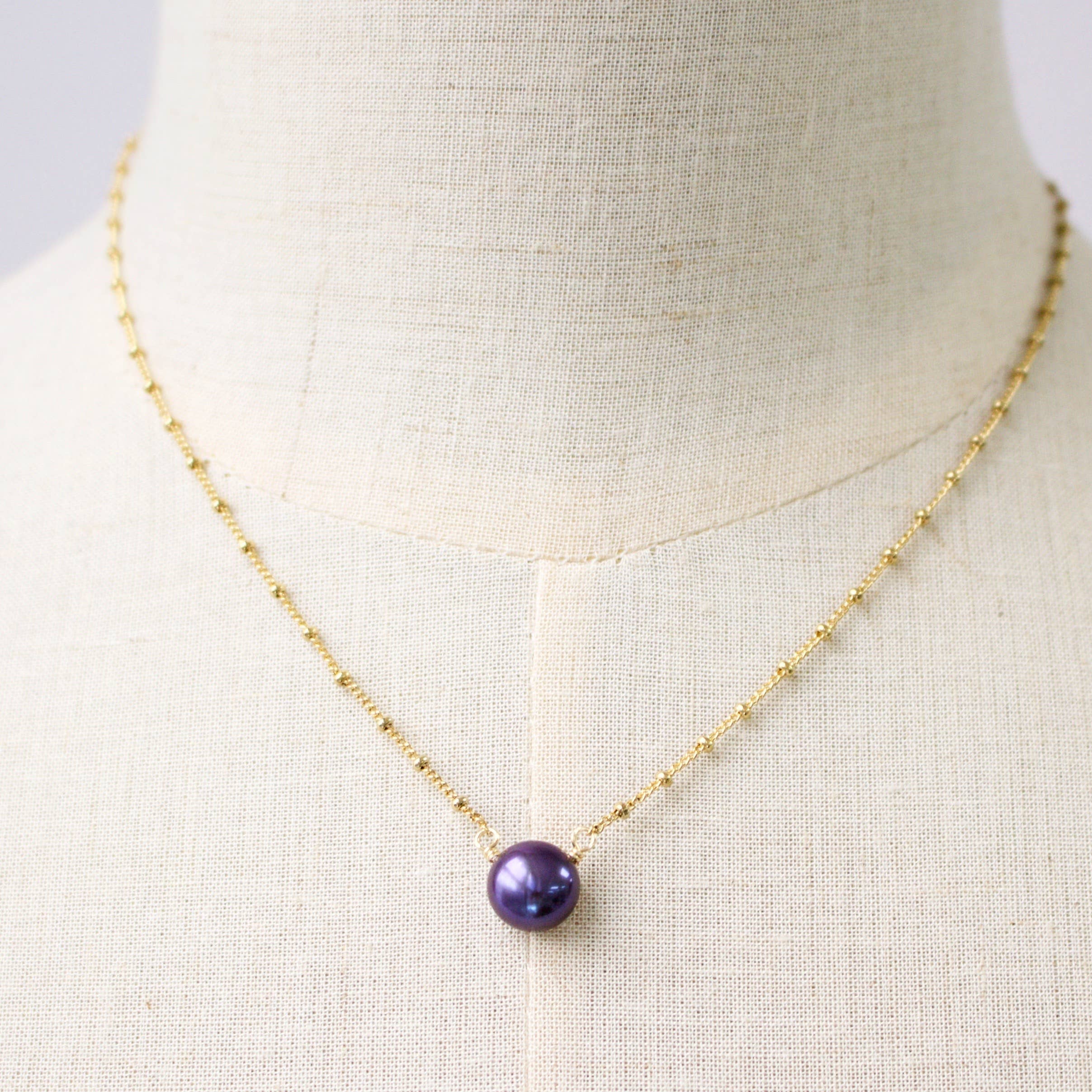 a.v. max – wholesale Pärlband/Pärlhalsband – Solitaire sötvattenspärlhals|16" Pärlkedja|Guld|Silver5