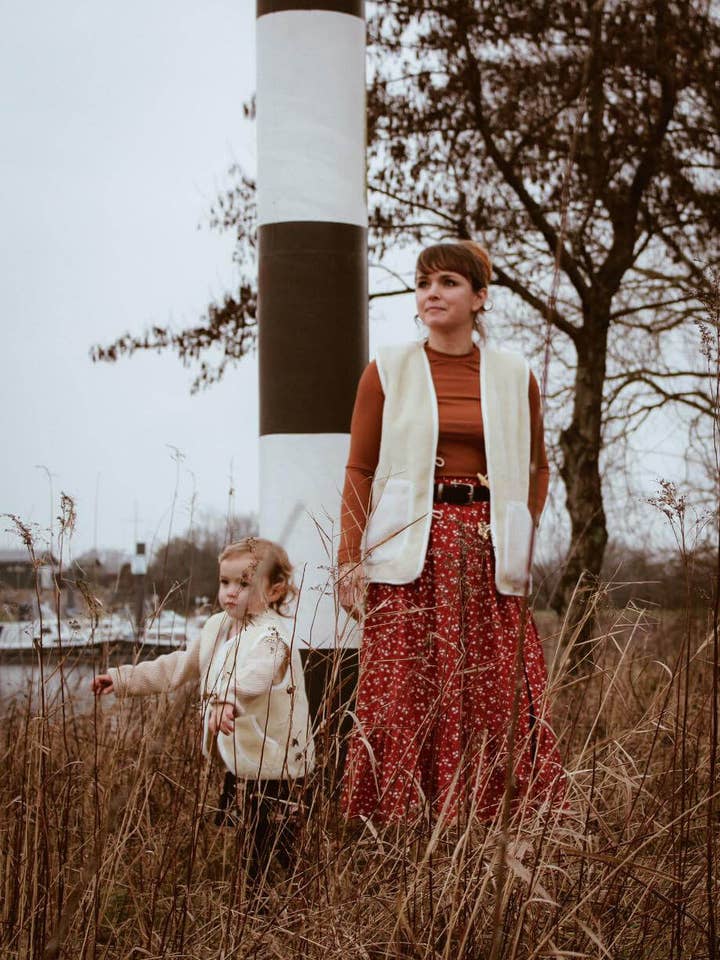 Schaapmaatje - Vente Veste sans manches – enfant - Gilet sans manches en laine beige Bébé/Enfant11