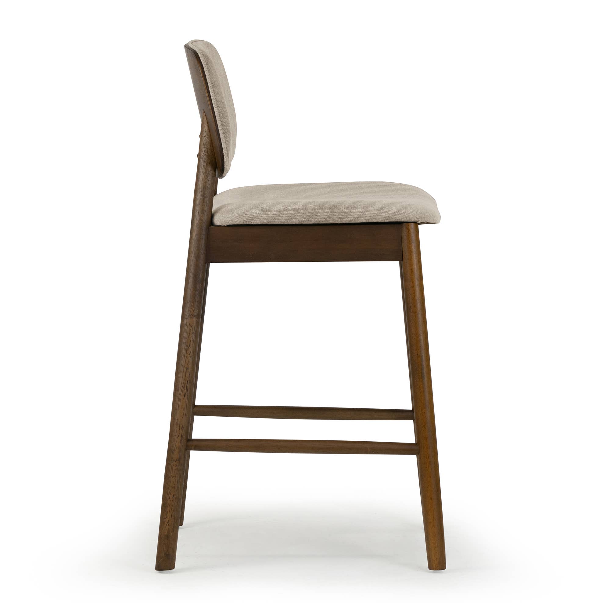 Glamour Home - Wholesale Stool - Set of 2 Azura Fabric Counter Stools with Walnut Legs4