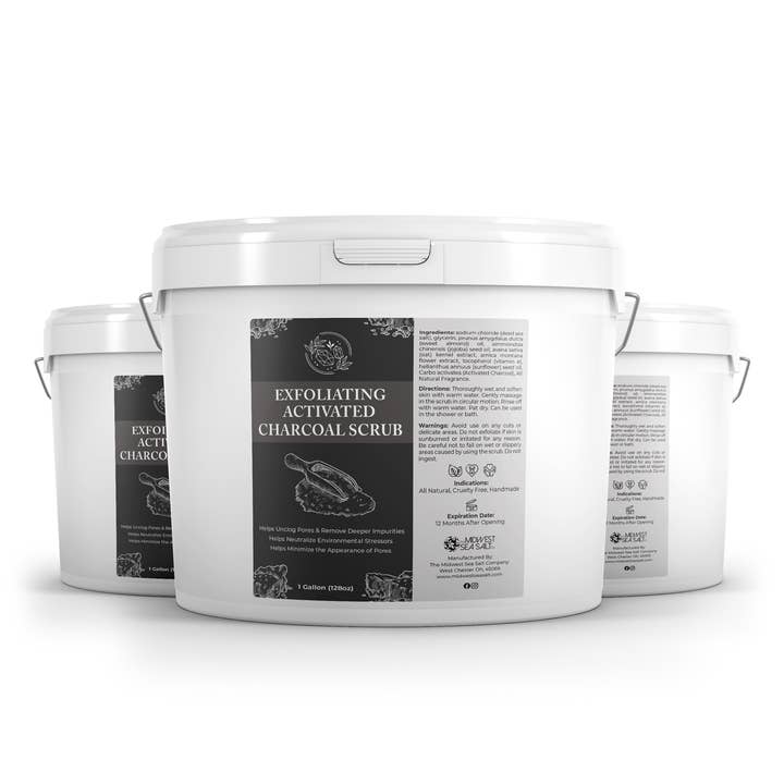 The Midwest Sea Salt Company - Wholesale Body Scrub/Exfoliant - Exfoliating Activated Charcoal Scrub - 128oz