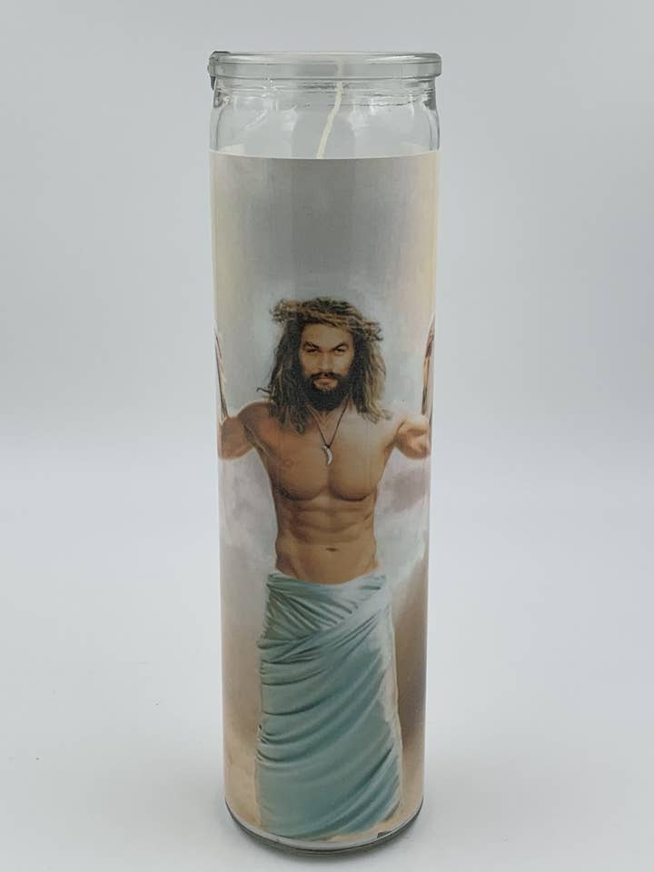 Jason Momoa Candle for wholesale by Rustbelt Cooperative