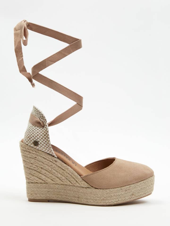 Charlene Nude | Espadrilles Nude à Talon Compensé pour la vente par La Valeta Espadrilles-Ibera Factory Shoes slu