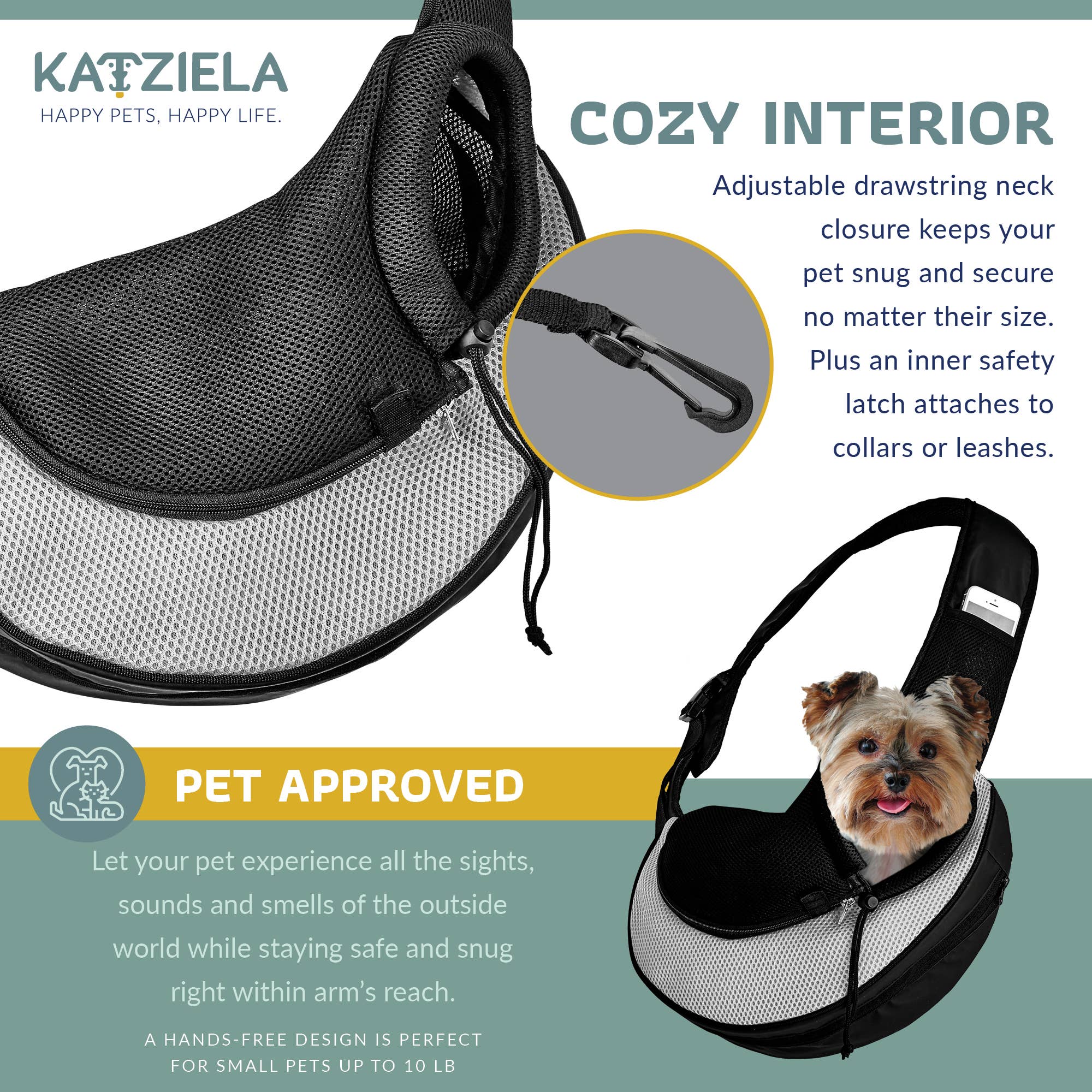 Katziela - Wholesale Pet Carrier - Cat/Dog - Pet Carrier Expandable Sling For Small Dogs And Cats Gray3