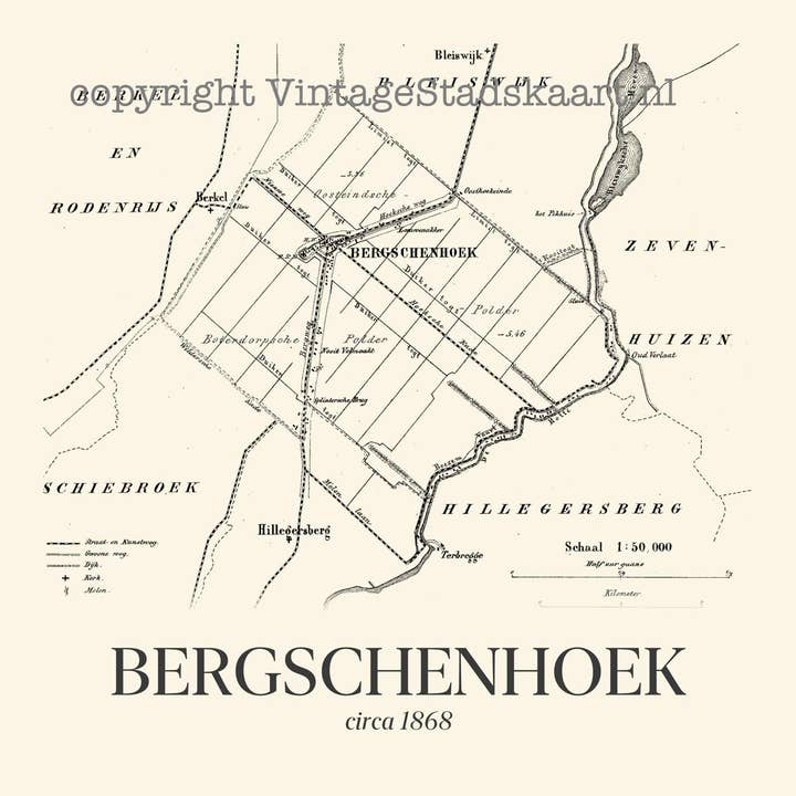 Bergschenhoek im Vintage-Stil für den Großhandel von Vintage Stadskaart