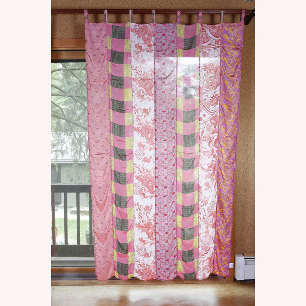 Sunshine Joy - Vente Rideaux - Rideaux patchwork de sari assortis 137 x 218 cm6