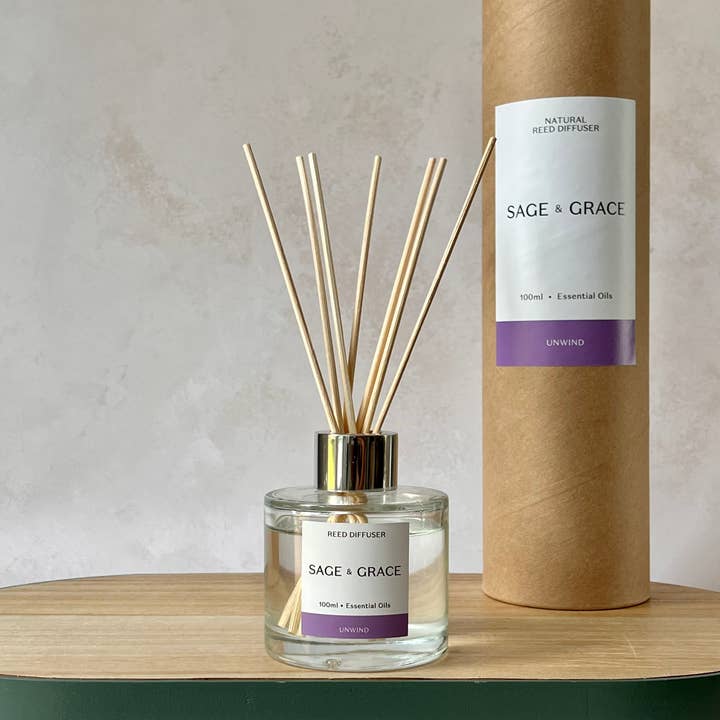 Unwind - Essential Oil Reed Diffuser for wholesale by Sage & Grace