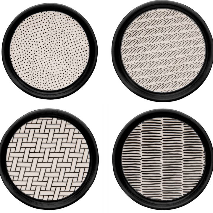 SALE Ceramic Multicolor Poppin Patterns Coasters Set of 4 for wholesale by Totalee Gift