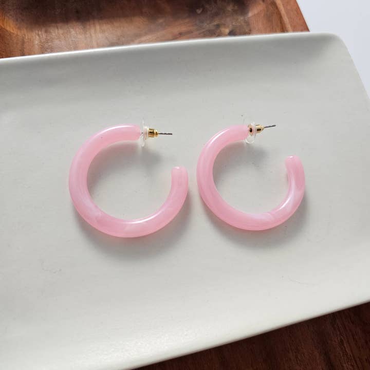 Spiffy & Splendid - Wholesale Hoop Earrings - Josie Hoops - Pink // Jewelry, Earrings, Gift4