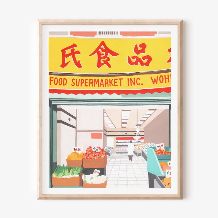 Chinatown Market Print, Chinatown Art Print, Asian Wall Art for wholesale by Jen Wang Studios