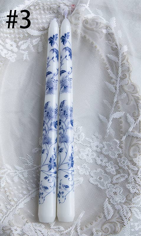 Candles Meta - Wholesale Tapered Candle/Candlestick - 2pcs 25CM Blue and White Porcelain Smokeless Taper Candle2